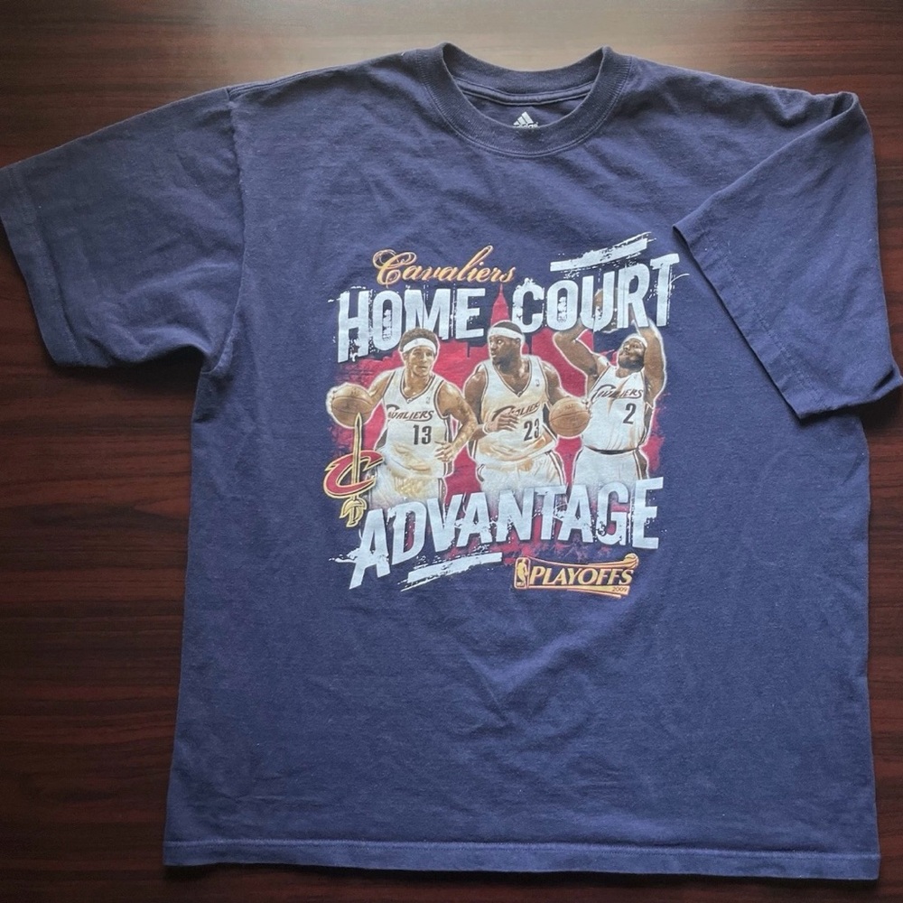 Vtg LeBron James Cleveland Cavaliers Home Court Playoff T-Shirt Delonte West